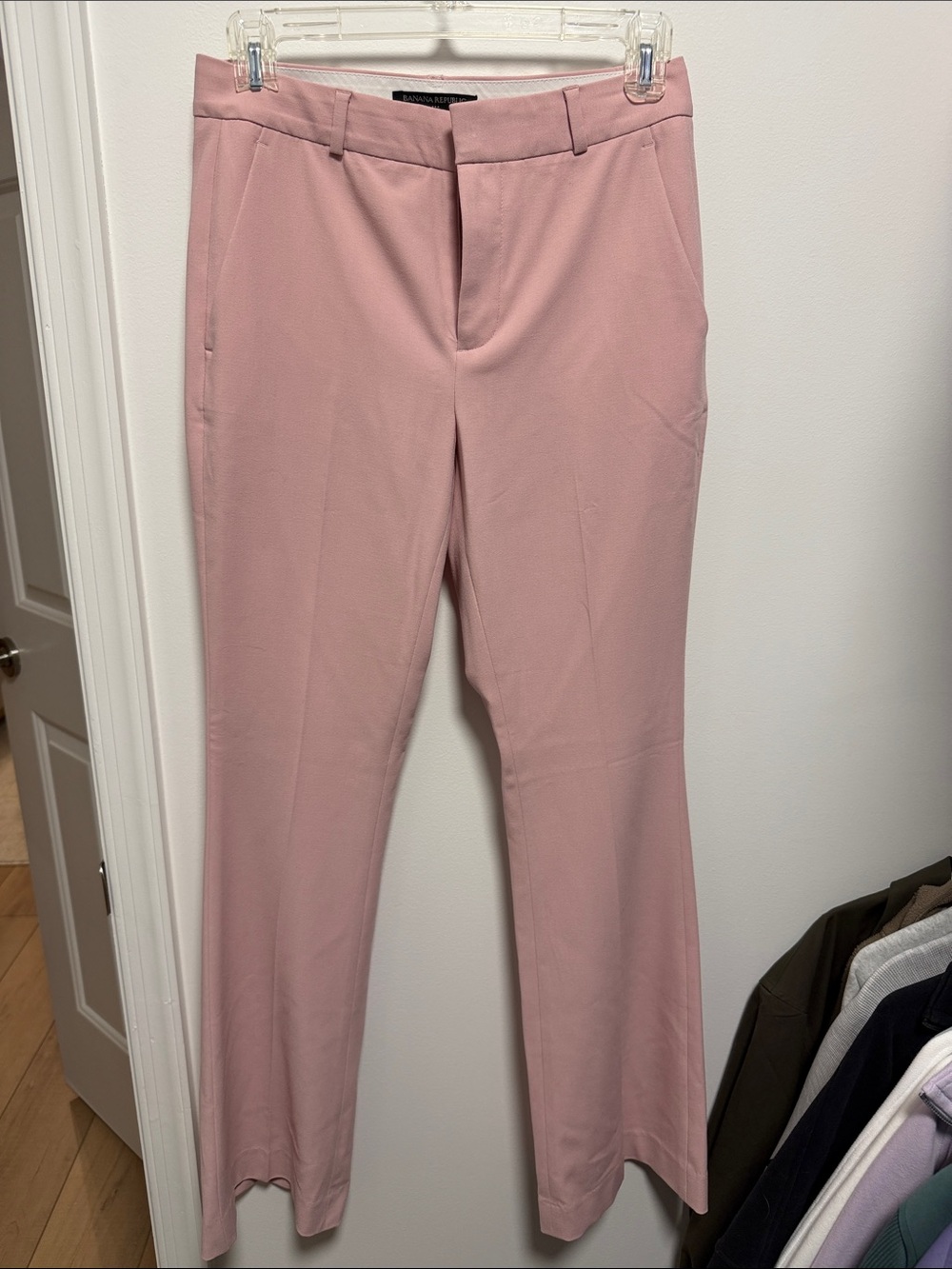 Banana Republic Pink Tailored Straight-Leg Trousers